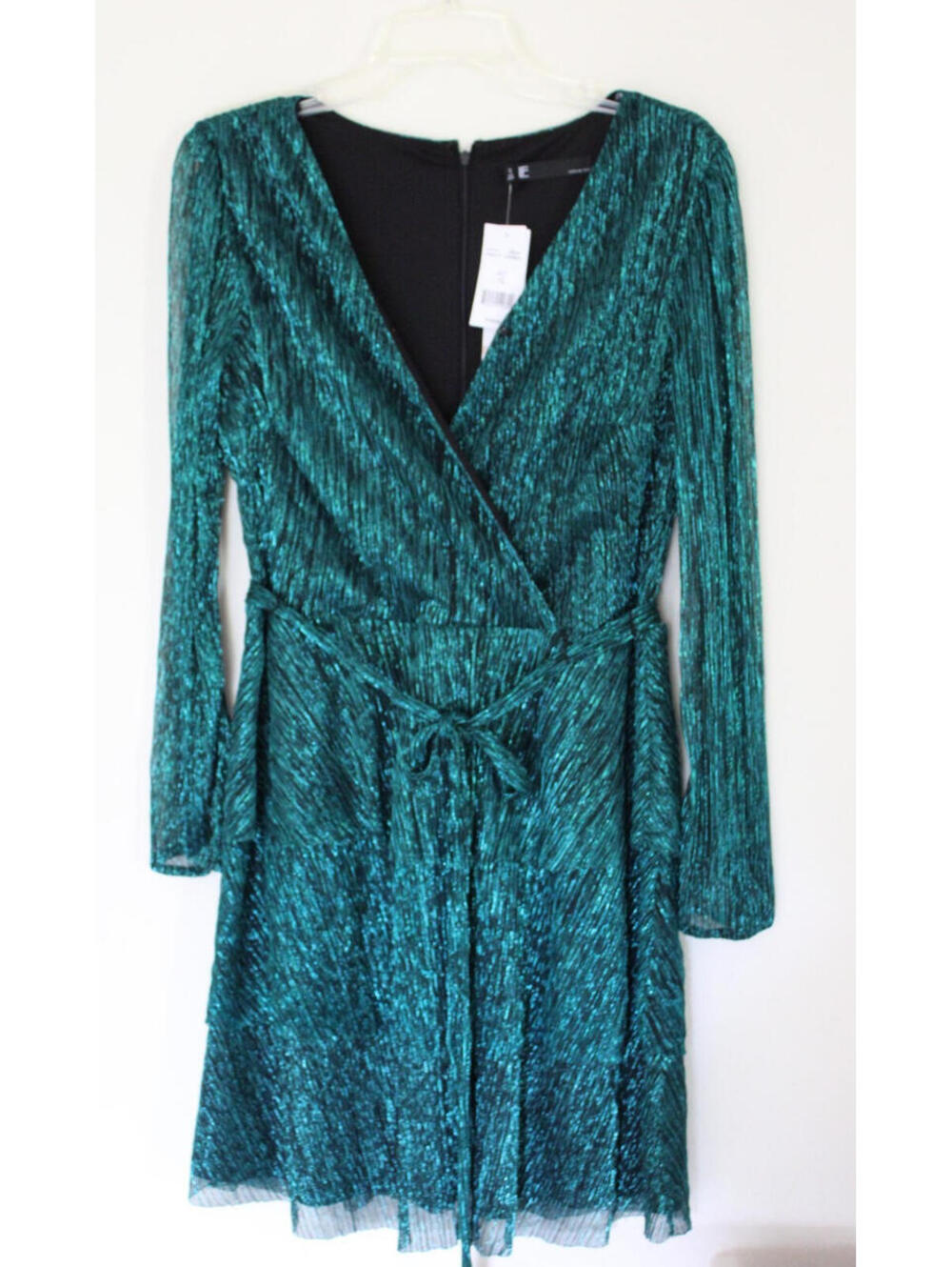 Leslie Fay  metallic green fairy Sz 12 cocktail  Christmas party dress